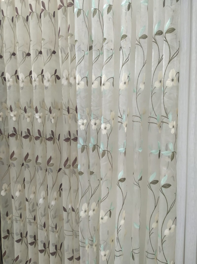 FLORAL NET CURTAIN L-9002