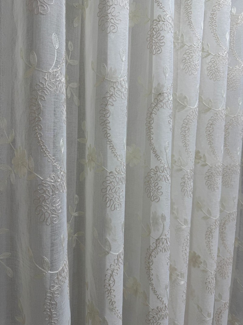 FLORAL NET CURTAIN V-3002