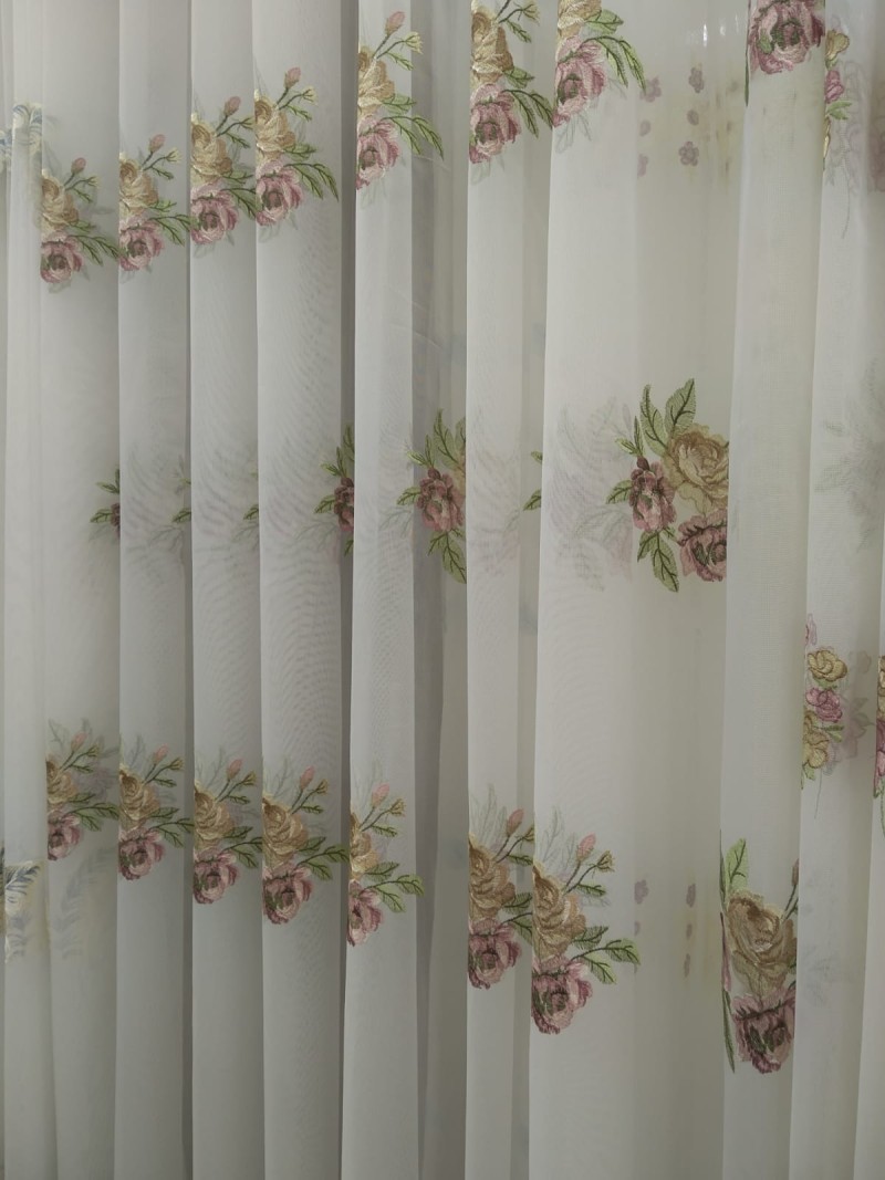 FLORAL NET CURTAIN V-3002