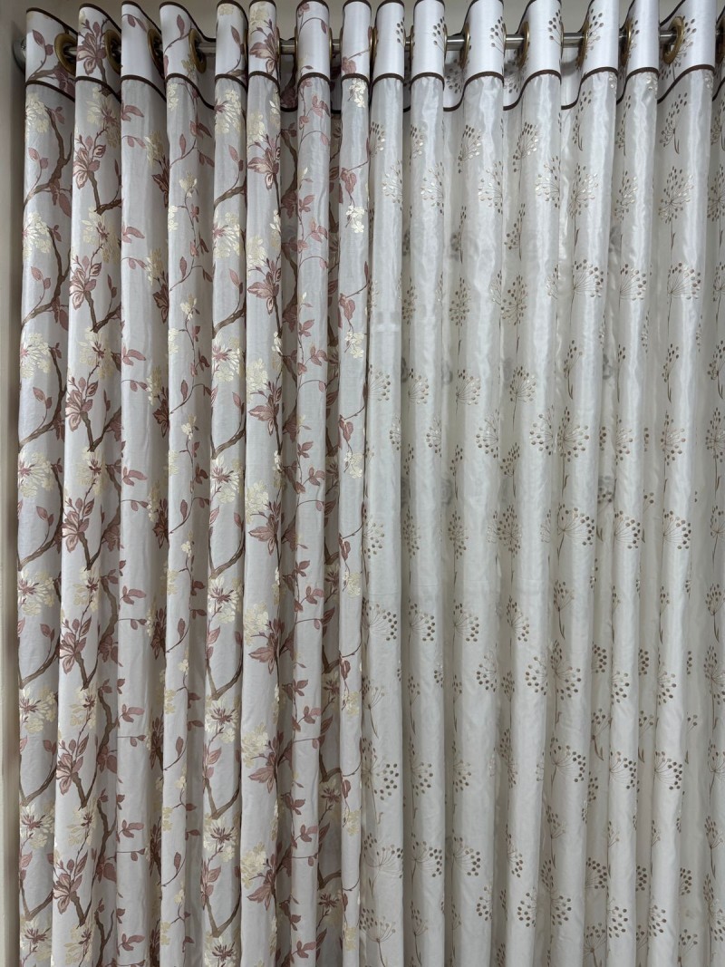 100% Premium Floral Design Curtain W-1012