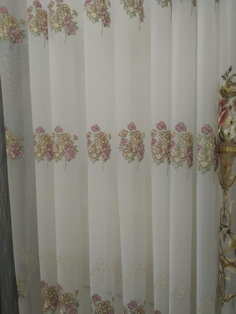 FLORAL NET CURTAIN V-3021