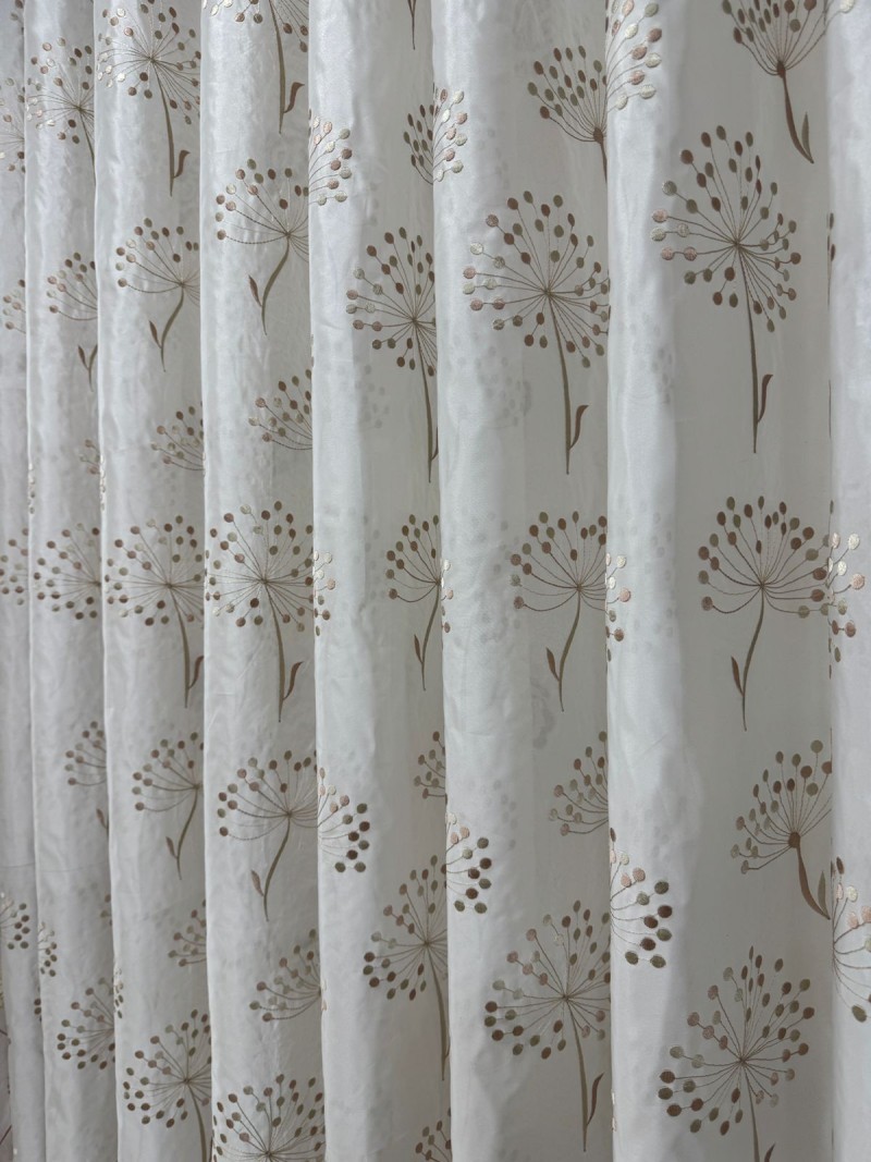 Semi Transparent Floral Curtain W-1007 for Living Room